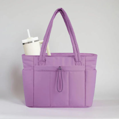 Womens Tote Bag Quilted Puffer Laptop Sleeve Travel Organizer
