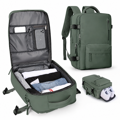 Travel Backpack Carry On Laptop Organizer Shoe Pocket